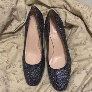 Kate Spade Dolores glitter block-heel pump